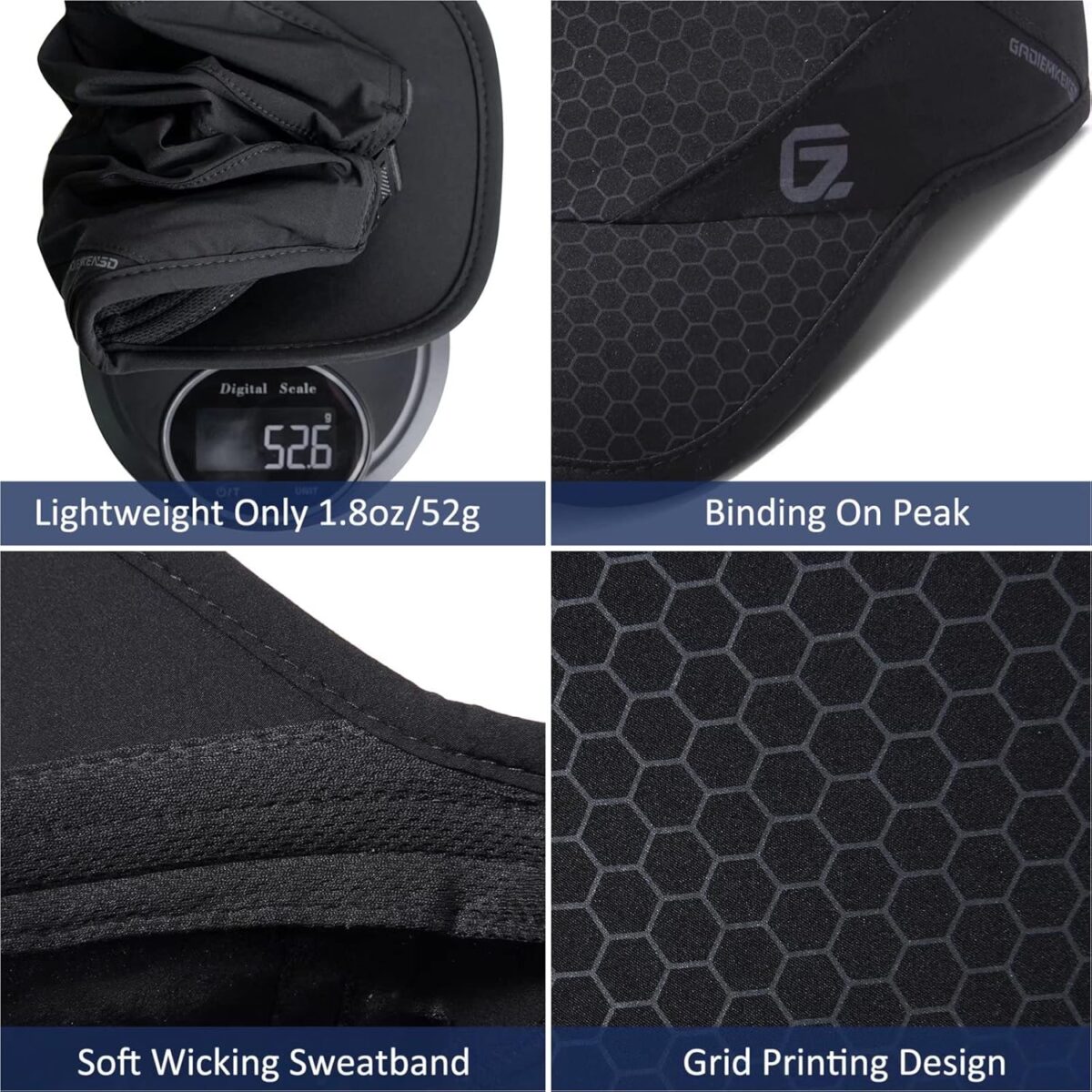 GADIEMKENSD Stretch Running Hat with Soft Brim, Quick Dry, Unstructured, Unisex-Adult - Image 5