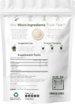 Organic Fiber Supplement (Inulin, Acacia, Psyllium Husk), 2 Pounds, 3-in-1 Formula, Daily Soluble Fiber, Unflavored, Prebiotics Supplement for Digestive Health, Hunger Control, Vegan - Image 2