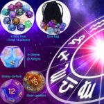 6 Sets Astrology Dice, Signs Planets Numbers 12-Sided Dice Divination Tool - Image 2