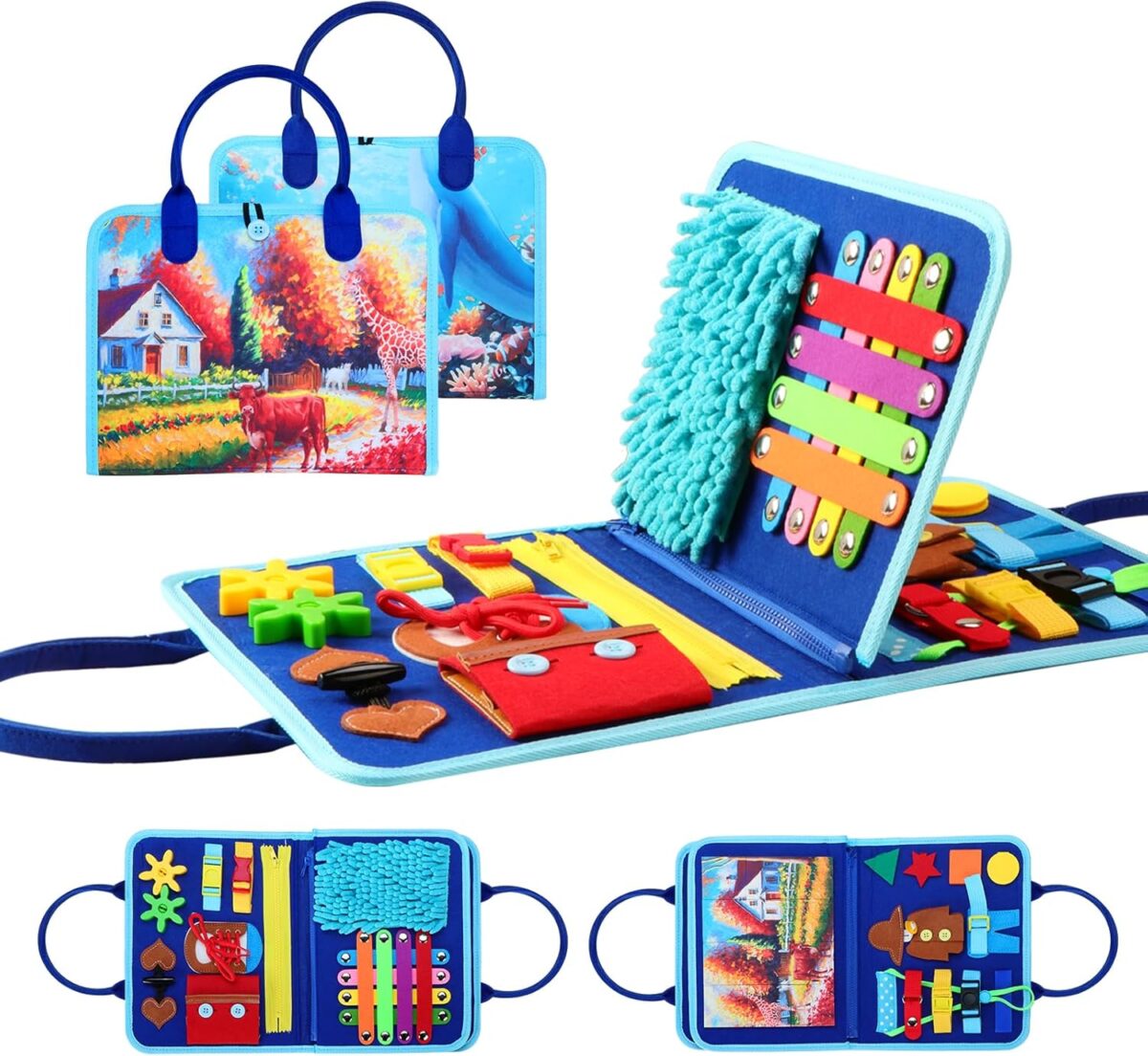 Fidget Blanket for Adults with Dementia, Dementia Activities for Seniors, Alzheimer's Products Multi-Use Busy Sensory Board, Gifts for Him Her Dementia Products for Elderly and Children with Autism - Image 1