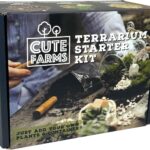Cute Farms Terrarium Starter Kit | Moss, Vermiculite, Soil, Plant Food, Brush, Build and Care Guide | DIY Succulent Terrarium Kit for Adults and Kids