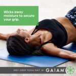 Gaiam Dry-Grip Yoga Mat - 5mm Thick Non-Slip Exercise & Fitness Mat for Standard or Hot Yoga, Pilates and Floor Workouts - Cushioned Support, Non-Slip Coat - 68 x 24 Inches - Image 2