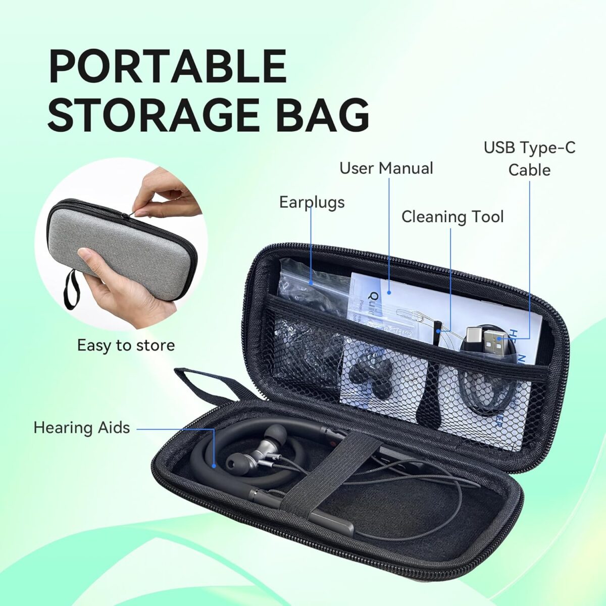 Hearing Amplifiers Black, Neckband Hearing Aids for Seniors, Rechargeable Hearing Amplifier Aid Bluetooth Headphones with Noise Cancelling - Image 8