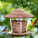 Hanging Bird Feeder Squirrel Proof for Outdoor Wild Bird Seed, Brown - Image 3