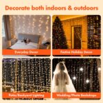 Twinkle Star 300 LED Curtain String Lights, 8 Modes Plug in Fairy Lights for Bedroom,Wedding,Party,Birthday, Hanging Twinkle Light for Indoor Outdoor Wall Window Backdrop Decoration, Warm White - Image 3