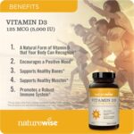 NatureWise Vitamin D3 5000iu (125 mcg) 1 Year Supply for Immune Support, Healthy Muscle Function, and Bone Health - Non-GMO, Gluten Free in Organic Extra Virgin Olive Oil, (Mini Softgel), 360 Count - Image 2