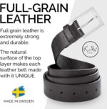 Stala - Mens Leather Belt - 1.4" Handmade in Sweden with Italian Full Grain Leather, black leather belt men - Image 5