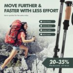KINGGEAR Nordic Walking Stick, TP1 Hiking Poles Retractable Lightweight 7075 Aluminum, Trekking Poles with Flip Lock, Natural Cork and EVA Grip, 2pc Hiking Gear - Image 3