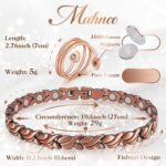 Copper Anklet for Women Magnetic Copper Ankle & Lymphatic Drainage Ring with 3500 Gauss Magnets 100% Solid Pure Copper Jewelry Gift with Adjustment Tool (Fishtail） - Image 4