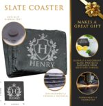 My Personal Memories Custom Engraved Slate Stone Drink Coasters Set of 4 - Monogrammed and Personalized (Square) - Image 3