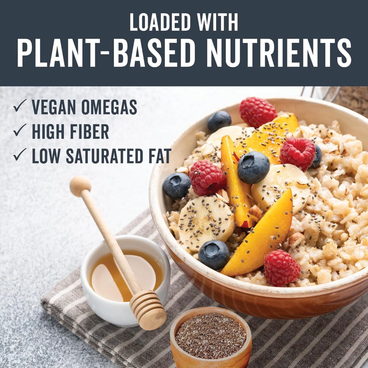 Viva Naturals Organic Chia Seeds 2 LBs - Plant-Based Omega-3 and Vegan Protein, Non-GMO Chia Seeds Organic Perfect for Smoothies, Salads and Chia Seed Pudding, Black Chia Seeds Bulk - Image 3