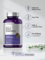 Horbäach Black Elderberry | 3000mg Capsules | 300 Count | Non-GMO, Gluten Free | Sambucus Supplement - Image 4