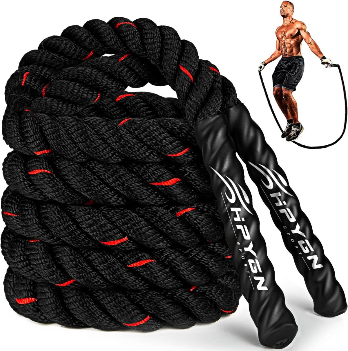 Jump Rope, Weighted Jump Ropes for Men women, 2.8lb 3.8lb 5lb Heavy Skipping Rope for Exercise, Adult Jumpropes for Home Workout, Improve Strength and Building Muscle,Total Body Workout Equipment - Image 1
