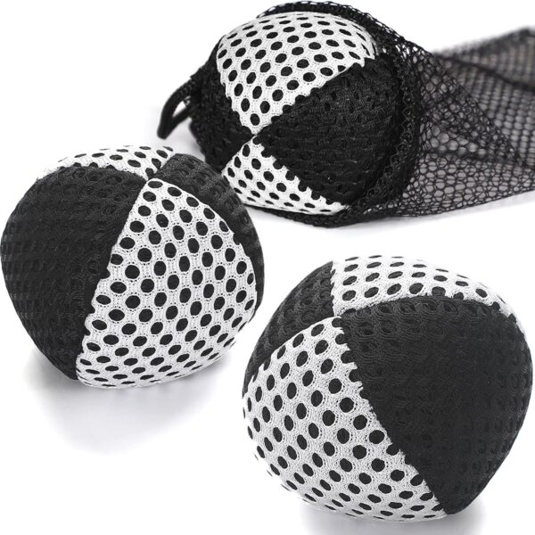Juggling Balls for Beginners and Professionals Set of 3, Juggling Bean Bags,Durable Juggle Ball Kit (Black - White 4.2 oz)