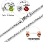 Romass 2 Pcs Cross Necklace for Men,Stainless Steel Pendant Silver Black Crosses Chain Jewelry Gifts Box 16-30 inches - Image 4
