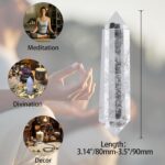 YATOJUZI 3.5" Clear Quartz Healing Crystals Wand Natural Crystals and Healing Stones Large Hexagonal Clear Quartz Crystal Points for Meditation Divination Reiki Energy Balancing 1PCS - Image 2