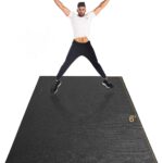 GXMMAT Large Exercise Mat 6'x4'/6'x5'/6'x6'(7mm), Thick Workout Mats for Home Gym Flooring, Extra Wide Non-Slip Durable Cardio Mat, Shoe Friendly, Perfect for Plyo, MMA, Jump Rope, Weights, Fitness