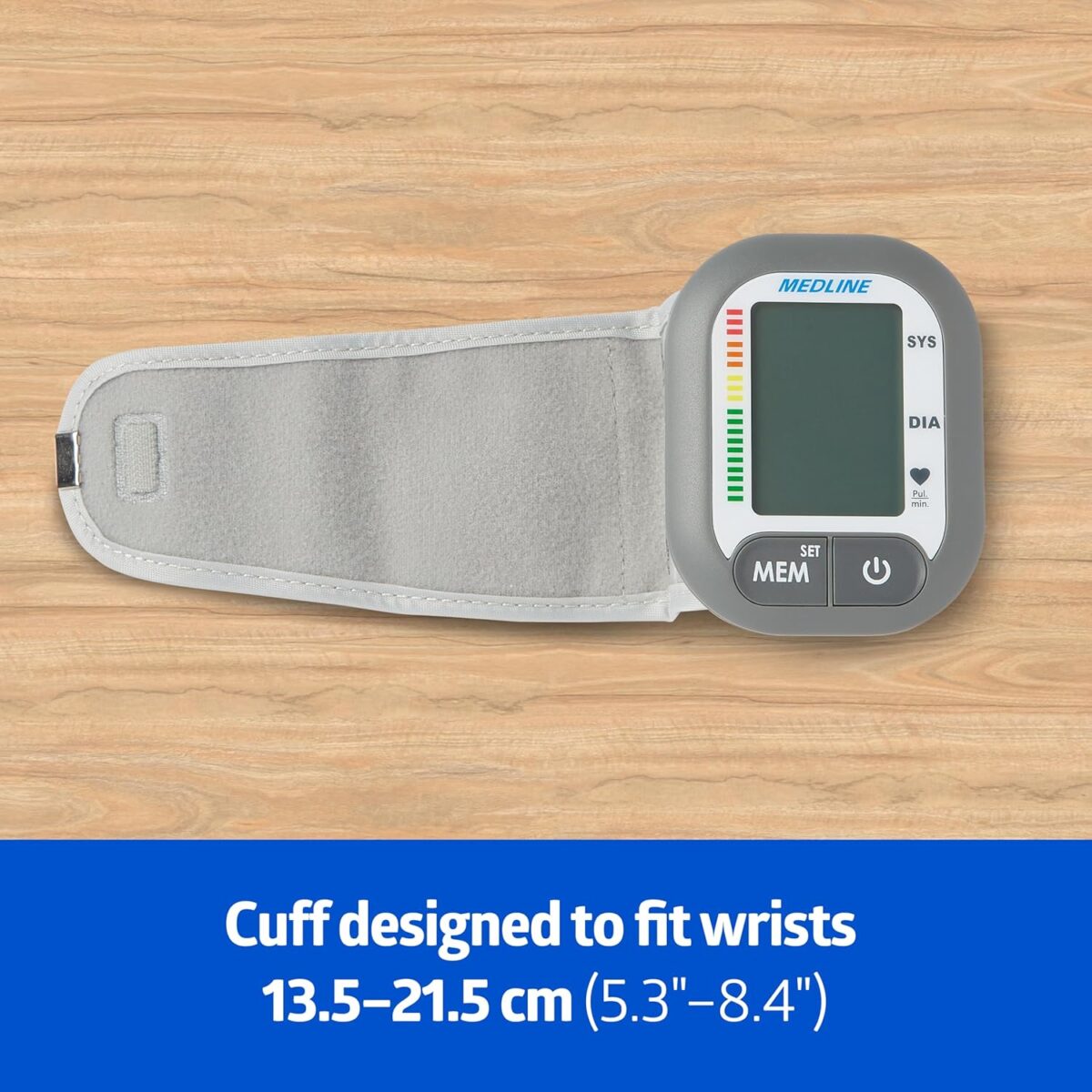 Medline Digital Wrist Blood Pressure Monitor, BP Cuff with Batteries Included (60 Reading Memory) - Image 5