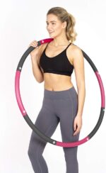 HEALTHYMODELLIFE Exercise Fitness Hoop for Adults - Easy to Spin, Premium Quality and Soft Padding Weighted Hoop - Detachable Hoops for Home & Gym Workouts