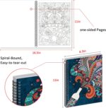 Adult Coloring Books Set:3 Coloring Books for Adults Animal Flowers & Other Themes Designs.Coloring Books for Adults to Relax and Relieve Anxiety - Image 8