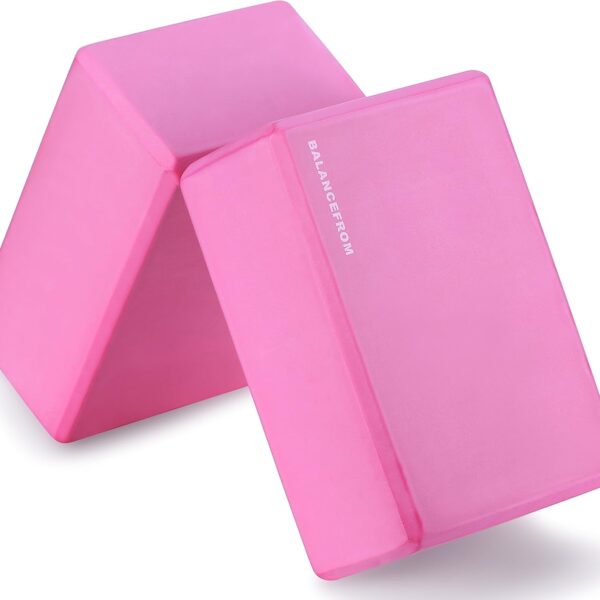 Set of 2 High Density Yoga Blocks, 9"x6"x4" Each, Pair, Multiple Colors