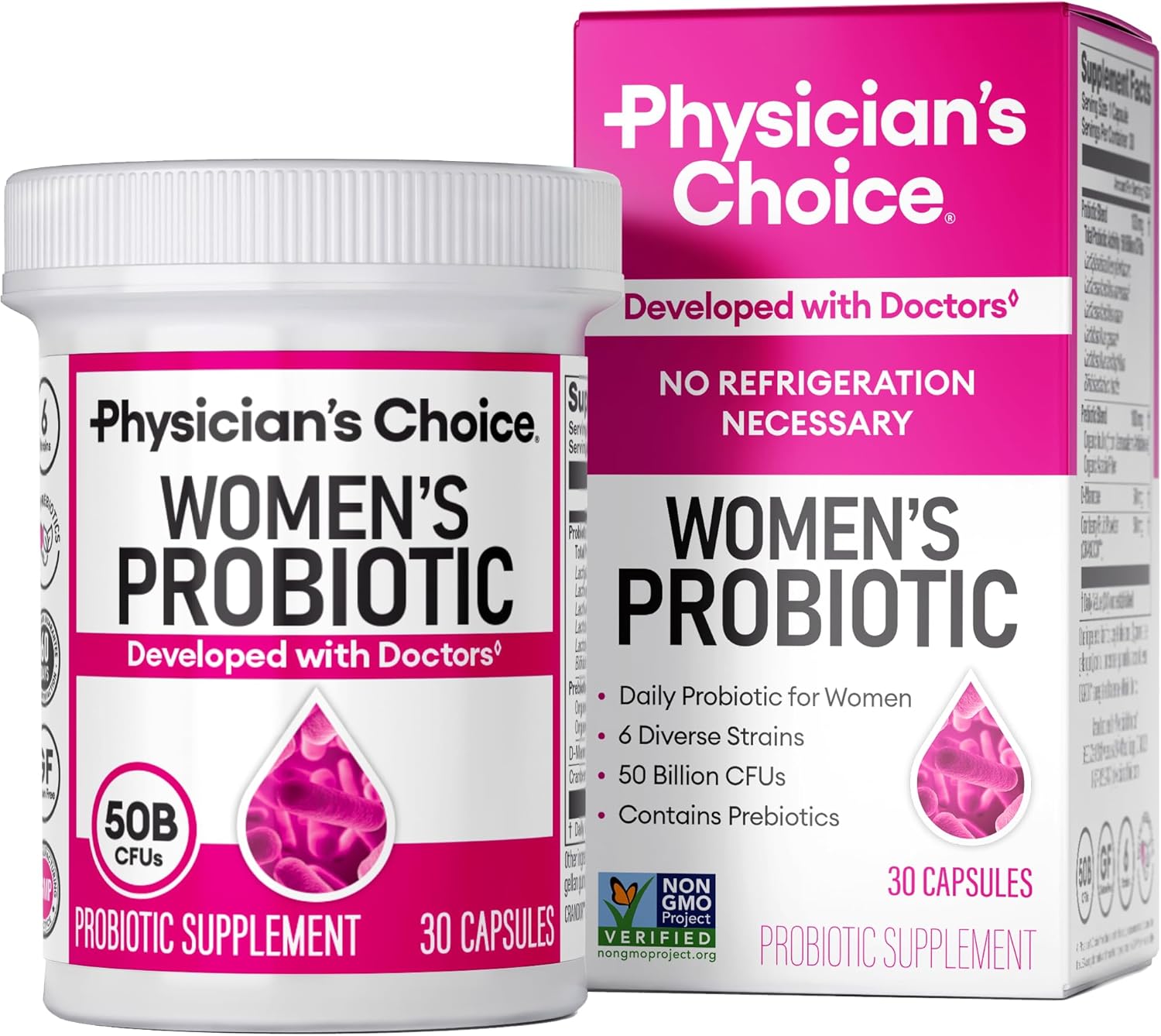 81dxDqjxq-L._AC_SL1500_.jpg Physician's CHOICE Probiotics for Women - PH Balance, Digestive, UT, & Feminine Health - 50 Billion CFU - 6 Unique Strains for Her - Organic Prebiotics, Cranberry Extract+ - Women Probiotic - 30 CT - Image 1