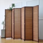 6 Panel Room Divider and Folding Screen Room Divider,Bamboo Room Divider for Room Separation,67" H x 92.1" W - Image 4