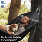 Tranquillo Uniki 3-Year Warranty Hammock Stand, Instant 30s Foldable Hammock with Stand, 550 lbs Capacity Camping Hammock for 1 Persons, Portable & Durable Premium Hammock, Black - Image 6