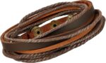 Jstyle 4Pcs Braided Leather Bracelet for Women Mens Cuff Bead Bracelet Set Adjustable Black And Brown - Image 3