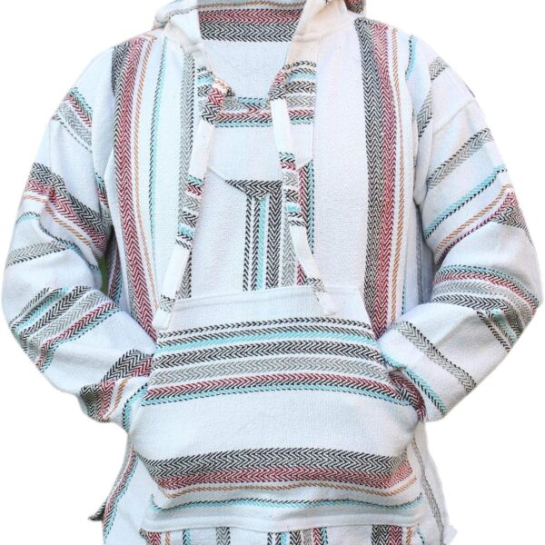 Del Mex Mexican Baja Hoodie Sweatshirt Pullover Jerga Surf Poncho Drug Rug