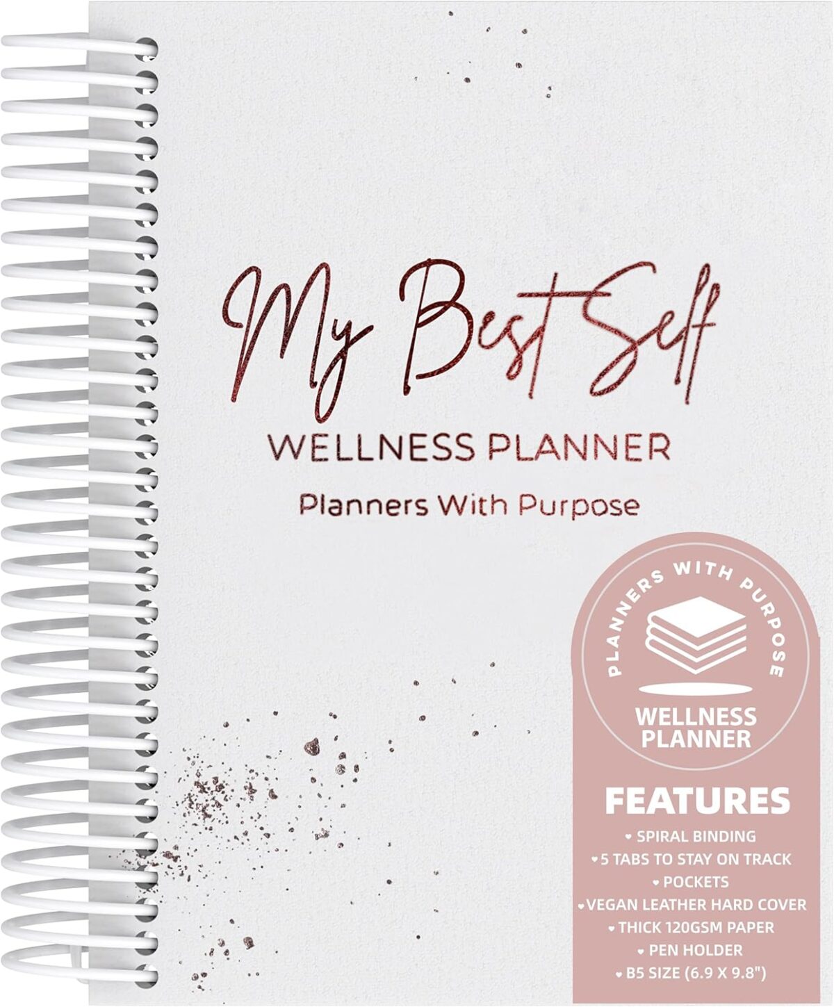 Wellness Journal – Daily Self Care Lifestyle Planner to Support Physical, Mental, & Emotional Health – Guided Prompts Self Love Diary to Practice Gratitude, Reflection, and Goals - Image 1