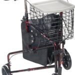 Drive Medical 10289RD Deluxe Foldable Rollator Walker, Black/Red