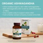 Himalaya Organic Ashwagandha, 60 Day Supply, Herbal Supplement for Stress Relief, Energy Support, Occasional Sleeplessness, Organic, Non-GMO, Vegan, Gluten Free, 670 mg, 60 Caplets - Image 3