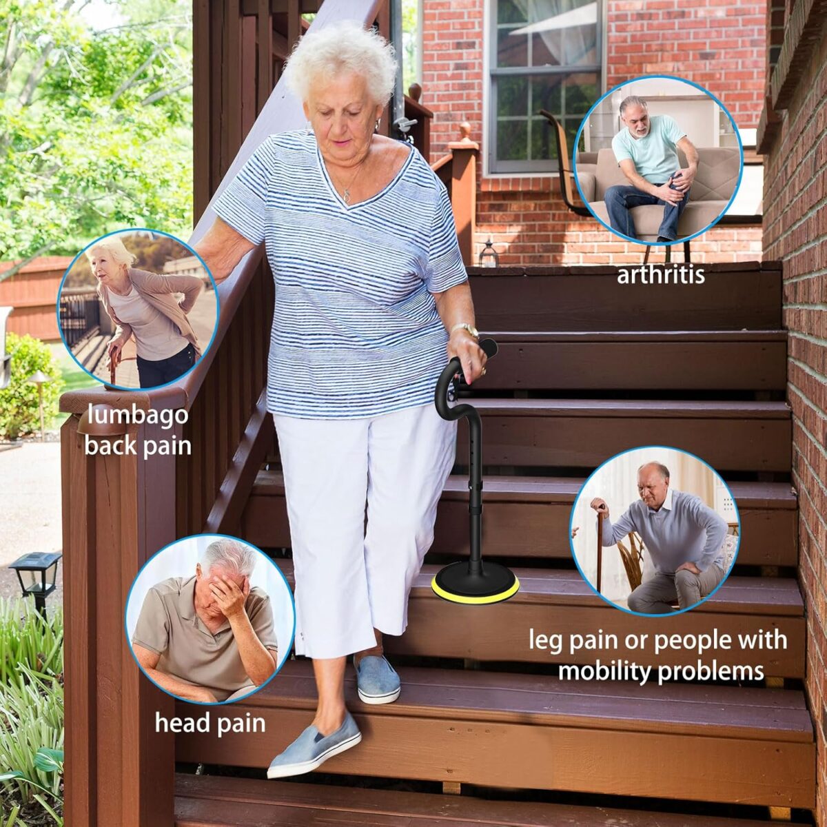 Mobility Aids Tool Device to Help Get up from Floor, Standing Aids & Supports Assist Devices for Seniors, Standing Mobility Aid for Rising Indoors, Garden, Housework Matte Purple (Matte Black) - Image 5