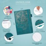 Legend Wellness Planner & Food Journal – Daily Diet & Health Journal with Weight Loss, Measurement & Exercise Trackers – Lifestyle & Nutrition Diary – Lasts 6 Months, A5 Size – Dark Teal - Image 2