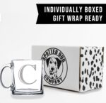 Spotted Dog Company Etched Monogram 12oz Clear Glass Coffee Mug (Letter C), A-Z Customized Coffee Gifts for Coffee Lovers, Custom Engraved Gifts for Women Her, Personalized Gift for Men, Initial - Image 6