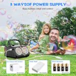 SHCKE Automatic Bubble Machine Upgrade Bubble Blower with 2 Fans, 20000+ Bubbles Per Minute Bubbles for Kids Portable Bubble Maker Operated by USB or Batteries for Outdoor Wedding Birthday Easter - Image 3