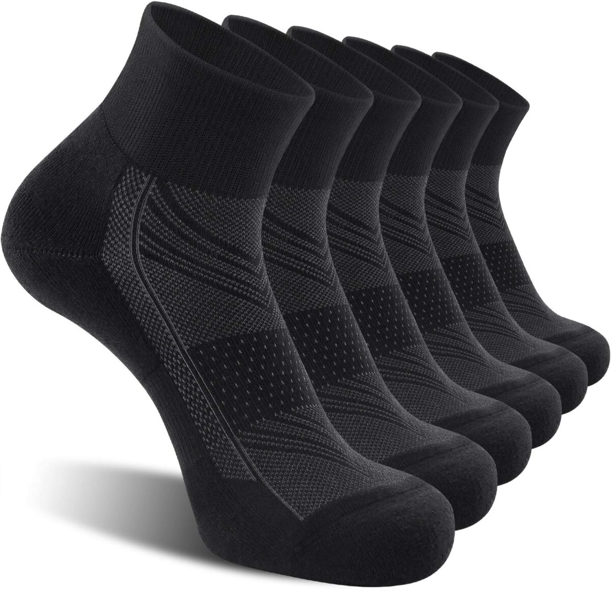 CelerSport 6 Pack Men's Ankle Socks with Cushion, Sport Athletic Running Socks - Image 1