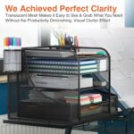 EVOOMI 5 Tier Mesh Desk Organizer PLUS - The Upgraded Time, Space & Sanity Saving Desktop Organizer System for Productivity Success - Ideal Pencil File Paperclip Post It Holder Mail Folder Organizer - Image 5
