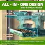 Window Bird Feeder with Non-Marking Self-Adhesive Hooks, Blue Window Bird House, Bird Watching Gift, Garden Decor - Image 3