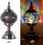Anton Turkish Mosaic Glass Decorative Table Lamp Moroccan Lantern Home Decor Night Light for Living Bedroom Room (Multicolour) - Image 4