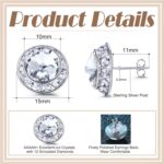 MILACOLATO Rhinestone Dance Competition Earrings Hypoallergenic Sterling Silver Post Stud Earrings 15mm Halo Crystal Stud Earrings for Dance Competitions Stage Opera Performance Wedding Bridal Earrings for Women - Image 6