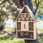 Wooden Mason Insect Bee Butterfly House,Insect Hotel,an Outdoor Hanging Bamboo Habitat for Bee Butterfly Ladybugs Live,Bee Box,Butterfly Habitat for Garden,9 x 15.7 x 2.5 Inch - Image 2