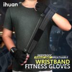 ihuan Ventilated Weight Lifting Gym Workout Gloves with Wrist Wrap Support for Men & Women, Full Palm Protection, for Weightlifting, Training, Fitness, Hanging, Pull ups - Image 5