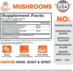 Genius Mushroom Supplement - Full-Spectrum Lion’s Mane, Cordyceps, Reishi -Daily Brain Nootropic for Energy, Focus, Memory & Overall Wellness - 90 Capsules – Organic for Mental Clarity & Performance - Image 2