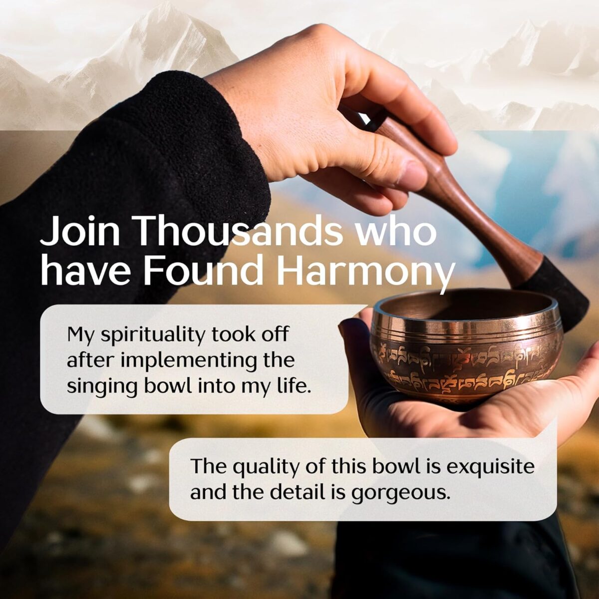 Tibetan Singing Bowl Set – Authentic Hand-Tuned Sound Bowl for Meditation – Complete Meditation Bowl Kit with Cushion, Mallet & Guide – Perfect Tibetan Bell for Yoga, Relaxation, & Sound Healing - Image 3