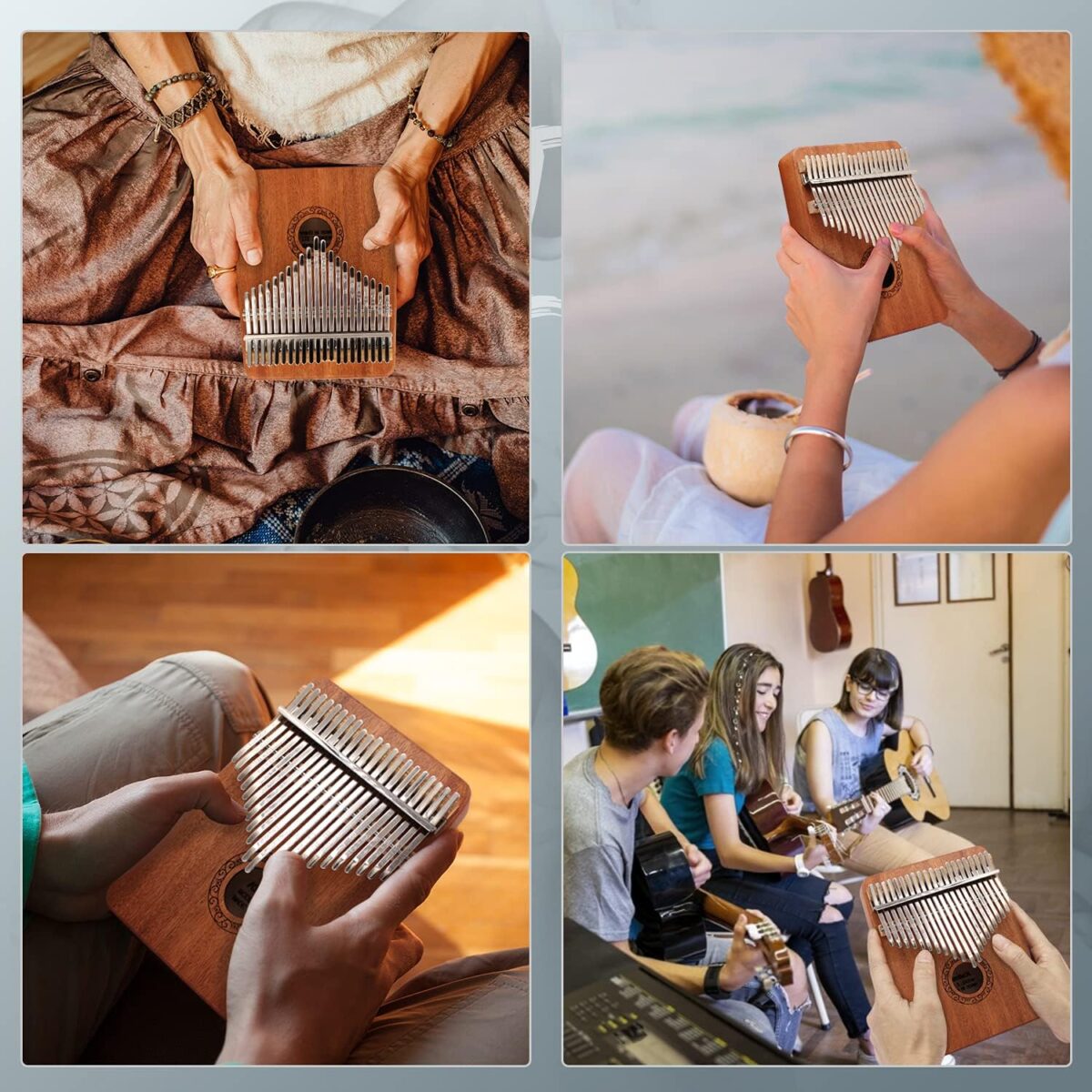 Kalimba Thumb Piano,YUNDIE Portable 21 Keys Mbira Finger Piano with Tune Hammer and Study Instruction,Musical Instruments Gift for Kid Adult Beginners Professional(Brown) - Image 5