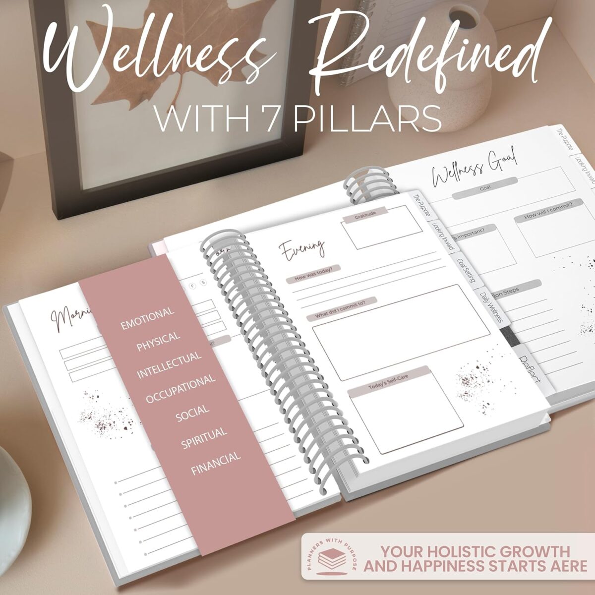 Wellness Journal – Daily Self Care Lifestyle Planner to Support Physical, Mental, & Emotional Health – Guided Prompts Self Love Diary to Practice Gratitude, Reflection, and Goals - Image 2