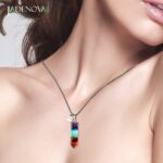 JADENOVA 7 Chakra Stones Necklace Gemstone Pendant Necklace Energy Healing Crystal Divination Pendulum For Women (Cone Hexagonal, 18 Inches Stainless Steel Chain) - Image 5