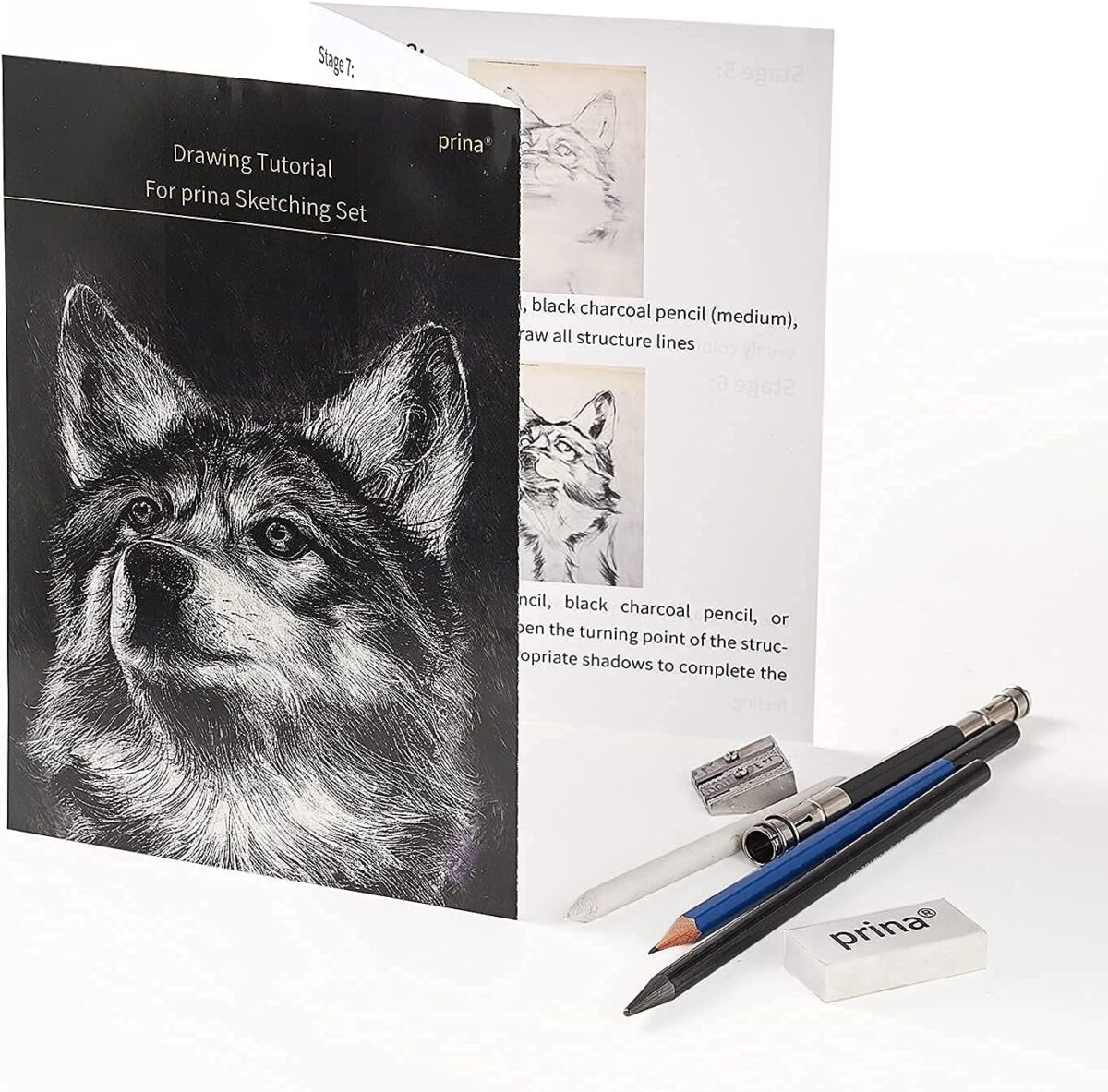 Prina 50 Pack Drawing Set Sketch Kit, Sketching Supplies with 3-Color Sketchbook, Graphite, and Charcoal Pencils, Pro Art Drawing Kit for Artists Adults Teens Beginner Kid, Ideal for Shading, Blending - Image 8